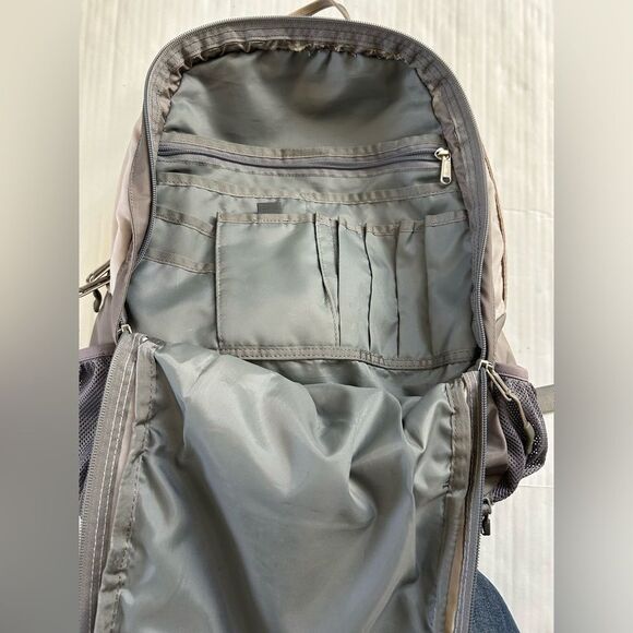 The North Face Gray Borealis Backpack with Green Accents - Picture 9 of 16